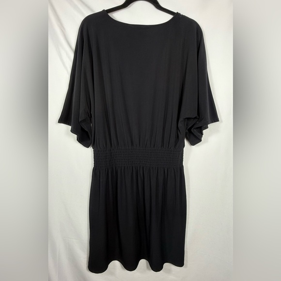 White House Black Market Kimono Sleeve Smocked WaistDress, Embroidery Large NWOT - Picture 12 of 13